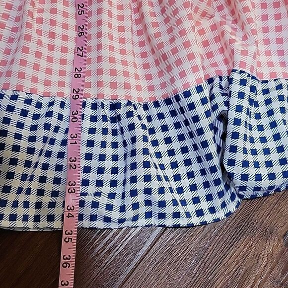 SHEIN Colorblock Gingham Midi Ruffle Tiered Dress M SO CUTE! - Picture 7 of 8